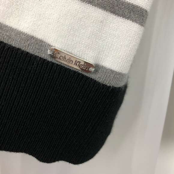 Calvin Klein striped Colorblock sweater mock neck - Picture 4 of 6